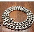 thumbnail image 2 of 7"-40" 15mm 316L Stainless Steel Heavy Link Silver Curb Cuban Chain Men Necklace, 2 of 4