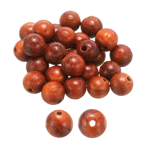 Uxcell 200pcs Natural Wooden Beads 6mm Red Rosewood Round Polished Loose Bead Smooth Spacer Balls Beading for Jewelry Making Bracelets Necklace Earrings Craft DIY