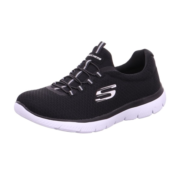 Zapatilla Skechers Summits para mujer negro/blanca, talla 5 EE. UU.