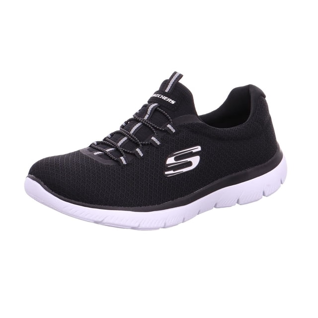 Zapatillas Skechers Summits para mujer, color negro y blanco, talla 6,5 de ancho