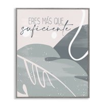 Stupell Industries Eres Más Que Suficiente Inspirational Quotes & Sayings Painting Gray Framed Art Print Wall Art, 16 x 20