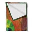 thumbnail image 2 of Psychedelic Soft Flannel Fleece Throw Blanket, Abstract Surreal Fractal Dreamlike Fantasy Harmony of Color Theme, Cozy Plush for Indoor and Outdoor Use, 50" x 60", Green Yellow, by Ambesonne, 2 of 5