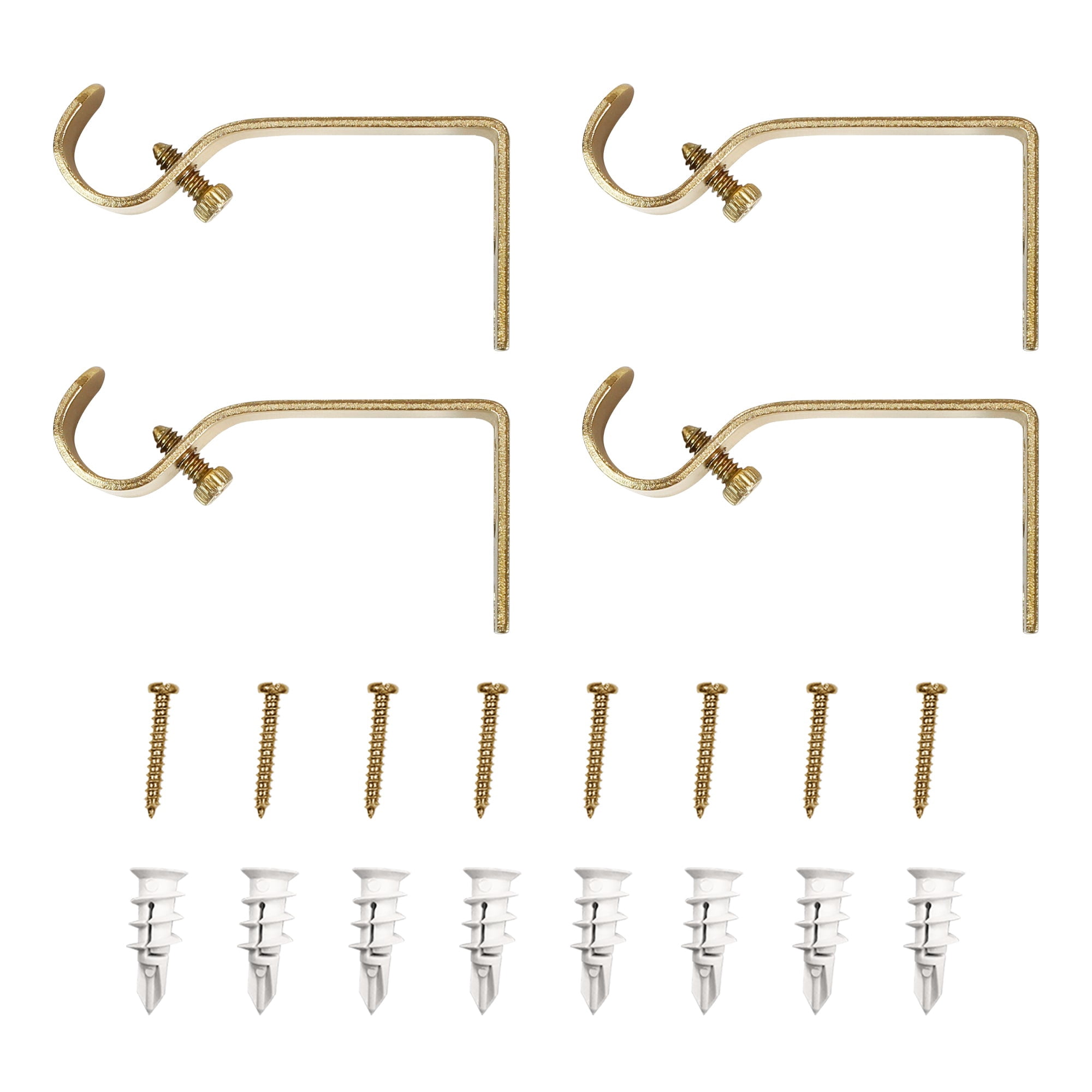 Lumi Home Furnishings Non-Adjustable Single Curtain Rod Brackets 5/8 in. (4-Piece)