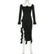 thumbnail image 4 of Vestido largo irregular liso de Fairycore para mujer, sexy, sin mangas, con pliegues y retazos, para fiesta, ropa de calle informal, ropa de club, años 90, 4 of 5