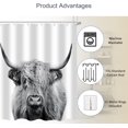 thumbnail image 2 of Farmhouse Style Shower Curtain Sets Waterproof Polyester 72x72 Inch, Highland Cow & Barn Door Design , Country Bathroom Decor Includes 12 Hooks​, 2 of 4