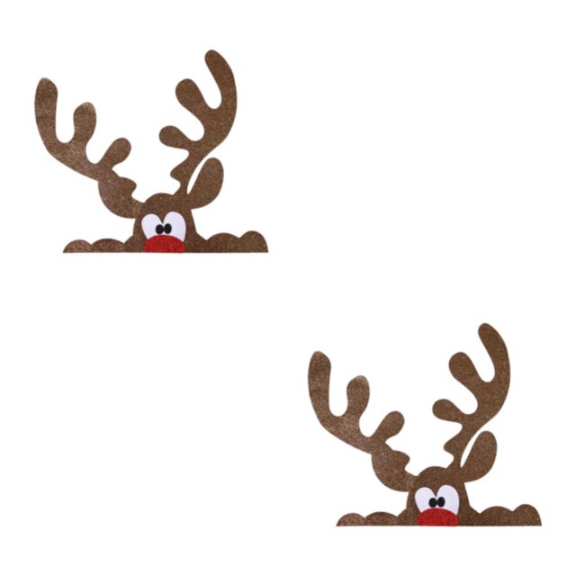 Thinsony Festive Décor Christmas Window Sticker With Adorable Christmas Window Stickers Door Stickers Cute Big elk antlers 2Set