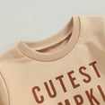 thumbnail image 3 of Toddler Baby Boy Girl Halloween Outfit Pumpkin Pullover Sweatshirt Crewneck Sweater Long Sleeve T-Shirt Tops Kids Fall Clothes, 3 of 7
