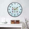 thumbnail image 4 of Acrylic Wall and Table Clock Fruit Icons Pattern Design 11.9in Modern Decor with Golden Hands, 4 of 12