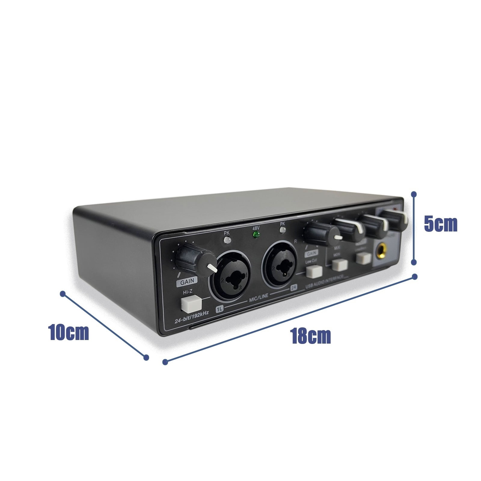 Professional Audio 2 In 2 Out USB Audio Interface Recording Sound Card With Large Diaphragm Recording Mic