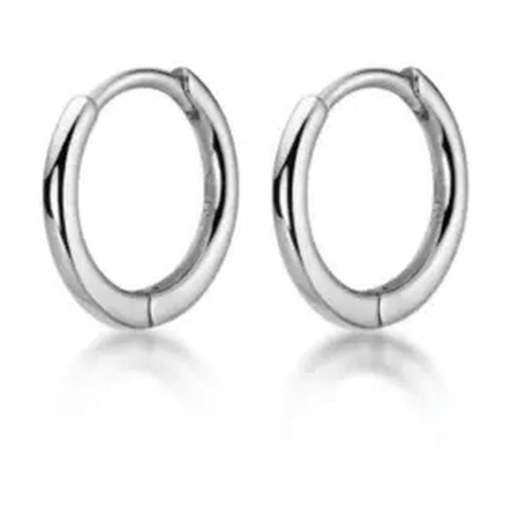 QQTDFG Sterling Silver Plain Thin 1.6mm Hinged Huggie Hoop Sleepers Earrings A1514-Silver-8mm