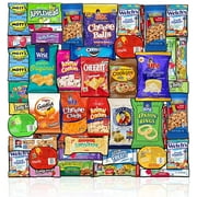 Blue Ribbon Care Package 45 Count Ultimate Sampler Mixed Bars, Cookies, Chips, Candy Snacks Box for Office, Meetings, Schools, Friends & Family, Military, College, Fun Variety Pack
