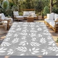 thumbnail image 2 of Gray Leaves Outdoor Rug 5x7 Ft - Reversible Patio Rug Outdoor Camping Rugs, Vintage Farmhouse Pastoral Aesthetic Plants Indoor Outdoor Area Rugs, Non-Slip Outdoor Carpet Runner for Deck/Porch, 2 of 8
