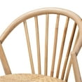 thumbnail image 5 of Baxton Studio Kobe Mid-Century Modern Natural Brown Finished Wood and Rattan Dining Chair, 5 of 7