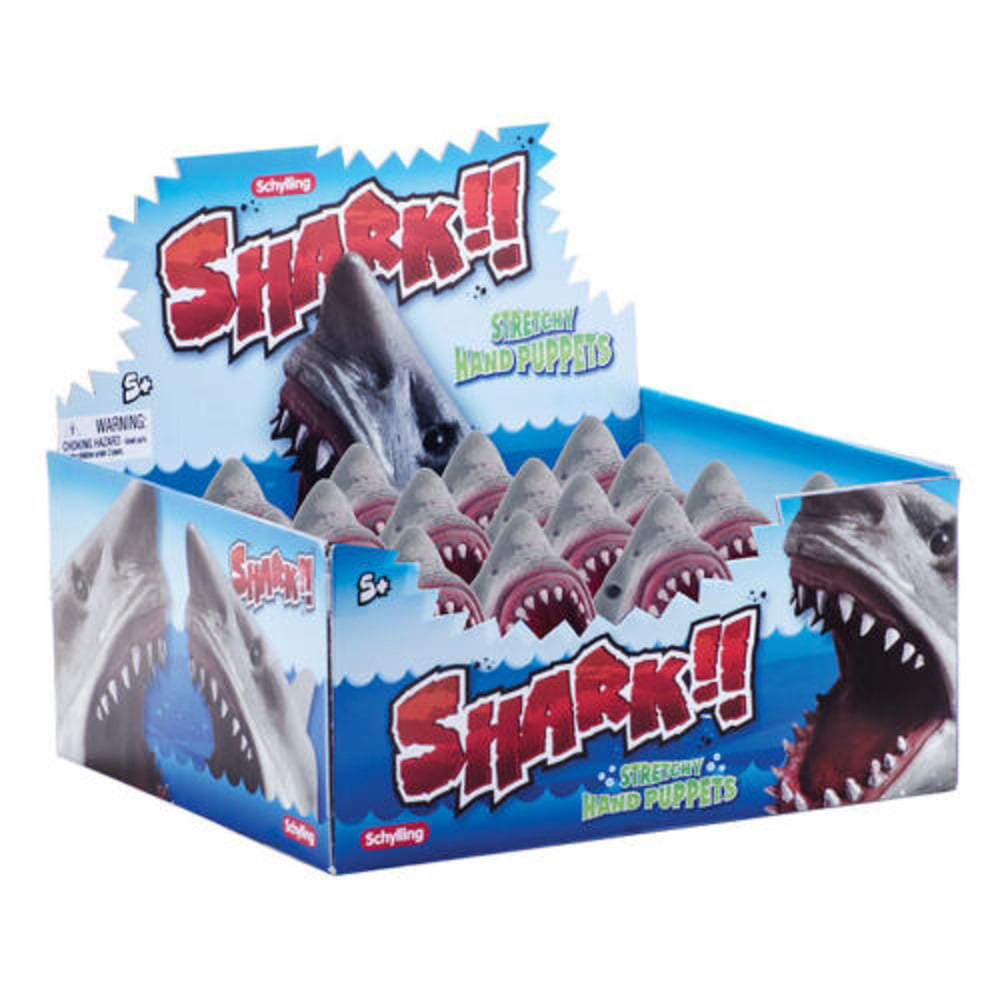 SHARK HAND PUPPET Stretchy Soft Silicone Jaws Baby Shark Song
