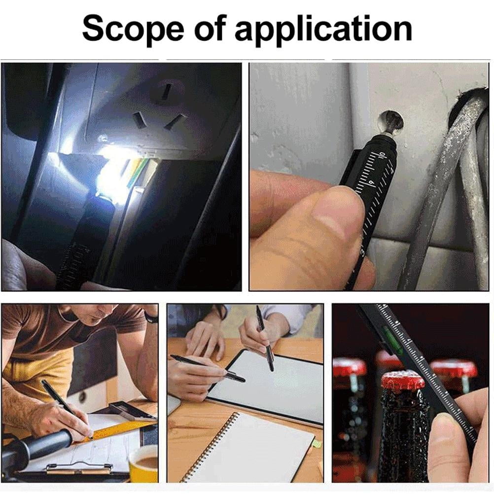 Multitool Pen Set LED Light Touchscreen Stylus Ruler Level Bottle Opener Screwdriver Ballpoint Pen Christmas Gifts for Men Husband Dad