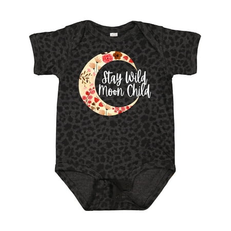 

Inktastic Baby Stay Wild Moon Child Crescent Moon with Flowers Gift Baby Girl Bodysuit