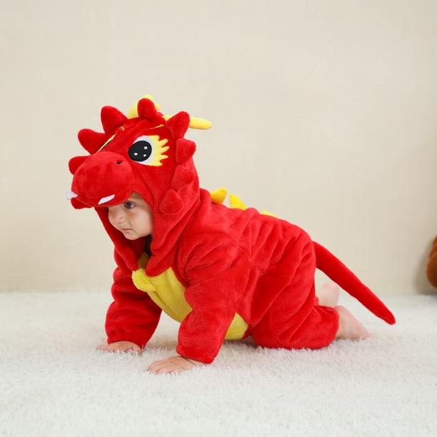 Honganda Bebe Animal Costume Hiver Chaud Dragon Dinosaure Ours a Capuche Romper Halloween Cosplay Combinaison Walmart