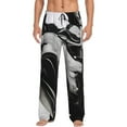 thumbnail image 2 of Lsque Fluid Black White Paint Swirls Print Men's Pajama Pants, Lounge Pant - Comfortable Home Wear,Elastic Waistband, Stylish Design-XX-Large, 2 of 9