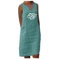 thumbnail image 2 of IROINNID Shift Dress For Women 2021 Fashion Casual Heart Print Sleeveless Dress V-Neck Knee-Length Dress, 2 of 3