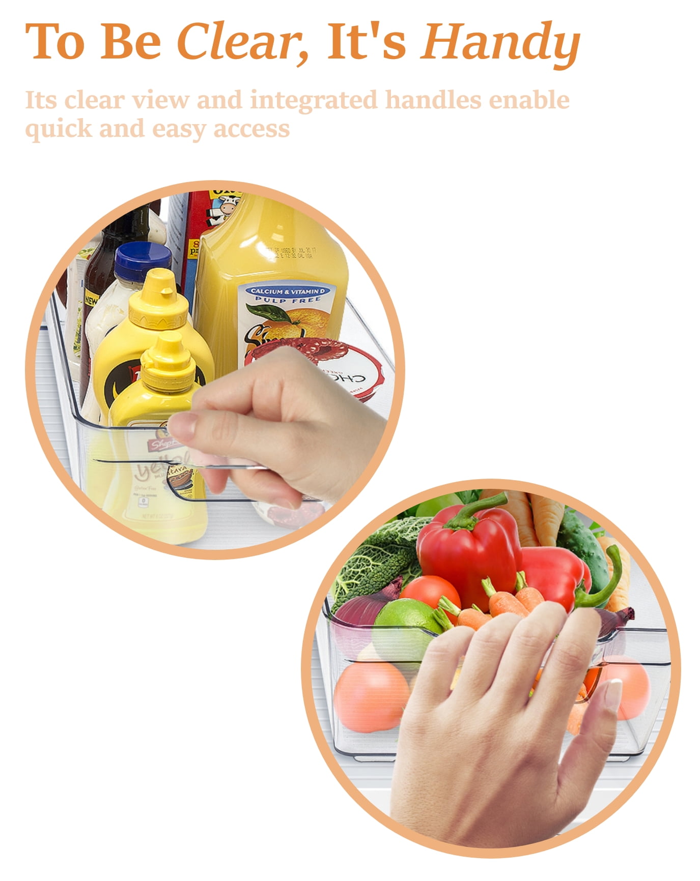 Sorbus Storage Bins: 4-Piece Fridge Organizers - Egg Organizer, Can Dispenser, 2 Drawers - Ideal for Kitchen, Fridge, Freezer, Pantry