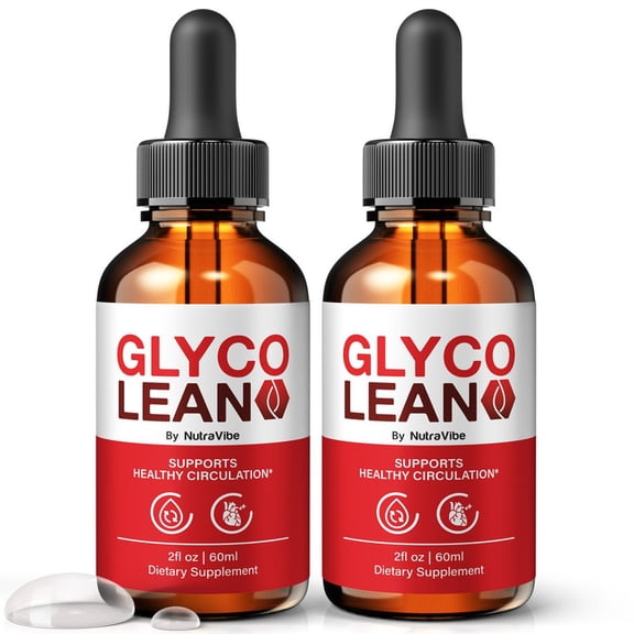 (2 Pack) Glyco Lean Drops – Daily Liquid Formula with a Clean, Natural Blend to Support Natural Flow, Balanced Levels & Healthy Circulation | Convenient for Consistent Use (60 Servings)