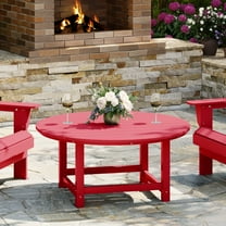 WestinTrends Malibu Low Outdoor HDPE Round Patio Coffee Table, Red