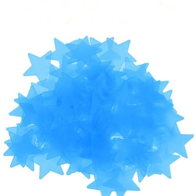 100 Uds. Estrellas 3D que brillan en la oscuridad pegatinas de pared luminosas para la decoración del hogar de la sala de estar de la habitación de los niños Xemadio HMHZ312-1