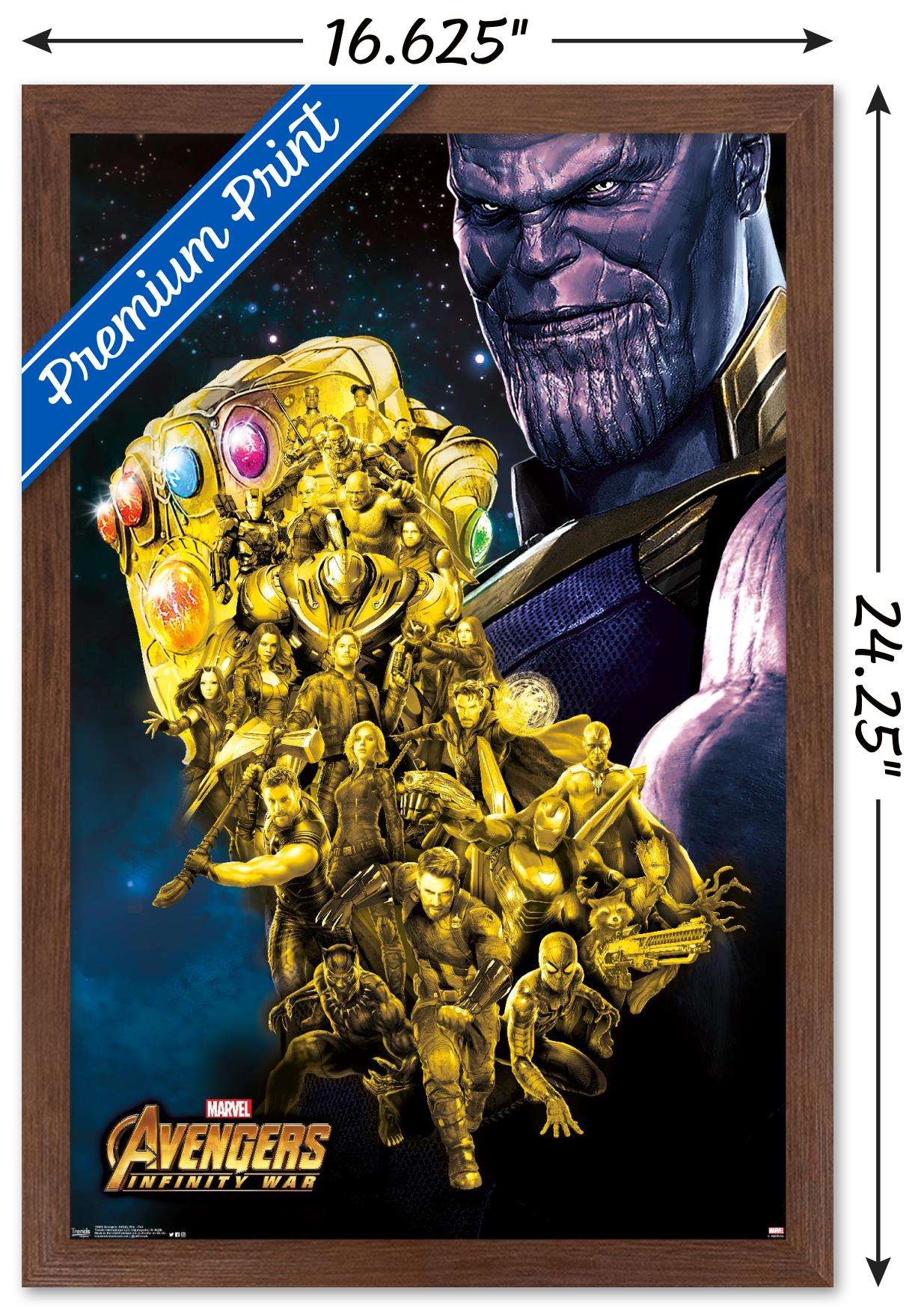 Marvel Cinematic Universe - Avengers - Infinity War - Fist Wall Poster, 14.725" x 22.375", Framed