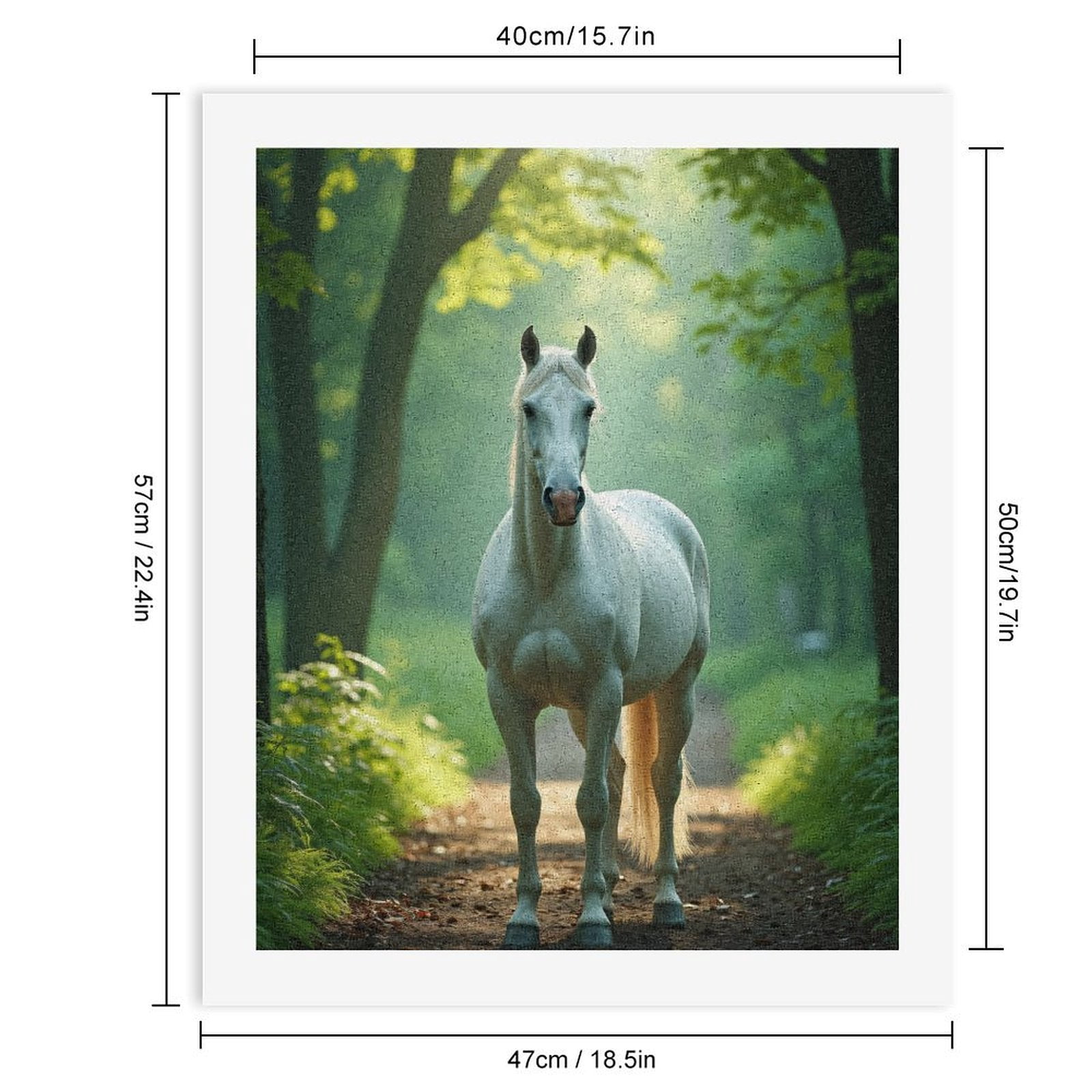 Paint by Numbers Kit for Adults, Majestic White Horse In Forest Paint by Numbers, Easy Paint by Numbers Kit for Adults Beginner, DIY Adult Paint by Number Kits on Canvas, Home Decor