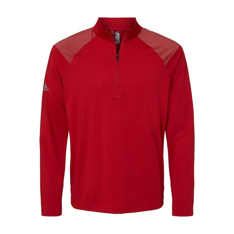 red adidas quarter zip