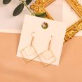 thumbnail image 2 of Pendientes colgantes cuadrados chapados en concha blanca para mujer, joyería, pendiente geométrico de boda, 2 of 3