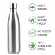 thumbnail image 3 of Botella de agua de pared simple para viajes al aire libre, bebidas deportivas, 350 ml, 500 ml, 750 ml y 1000 ml, de acero inoxidable, 500 ml., 3 of 6