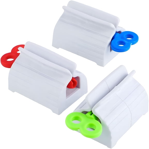 ACDANC Pack of 3 Toothpaste Squeezer - Rolling Tube Squeezer&Toothpaste Holder,Easy Squeeze and Organized Countertop for Bathroom (Multi Color)