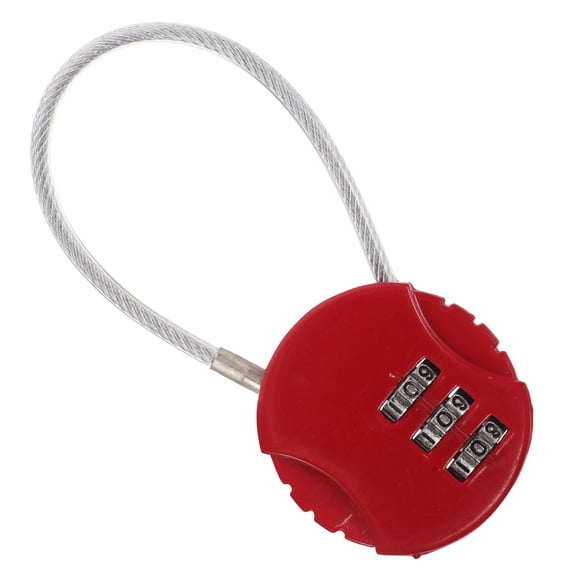POPETPOP Durable Red Combination Padlock with Steel Wire for Outdoor Gate and Travel Luggage