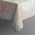 thumbnail image 5 of Pioneer Flower Floral Print Pattern Square Tablecloth,Waterproof Square Table Cover,Wipeable Spillproof Washable Table Cover for Home Kitchen Party Decor 60"x60"(152x152cm), 5 of 6