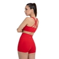 thumbnail image 6 of YITTY Active Women's UltraLuxe Strappy Medium Impact Bra, Athleisure, 4-Way-Stretch, Heated Red, XS, 6 of 6