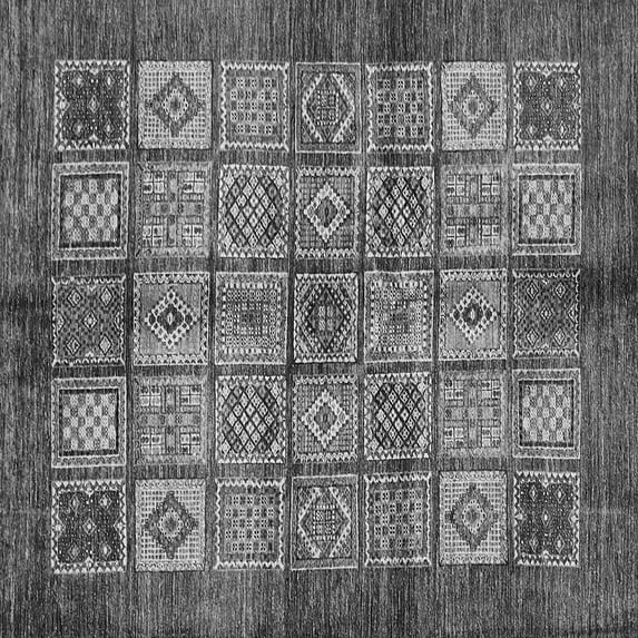 Ahgly Company Indoor Square Abstract Gray Modern Area Rugs, 4' Square