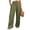 Army Green, variant on FengLS Women's Wide Leg Pants Daily Casual Loose Straight Leg Trousers Drawstring Elastic Waist Front Pleat Detail Long Pants with Pockets