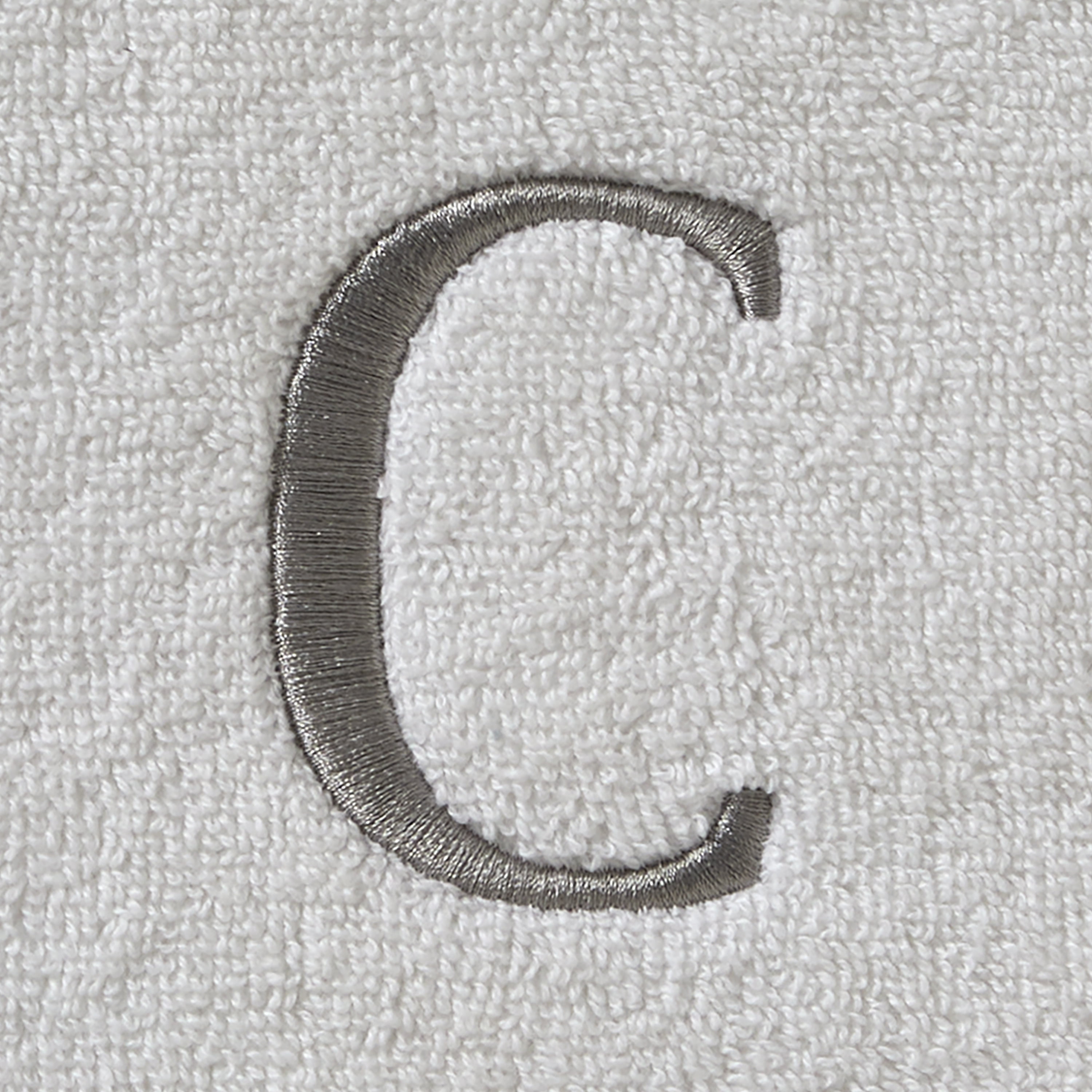 SKL Home Casual Monogram Hand Towel (2-Pack), "C", White