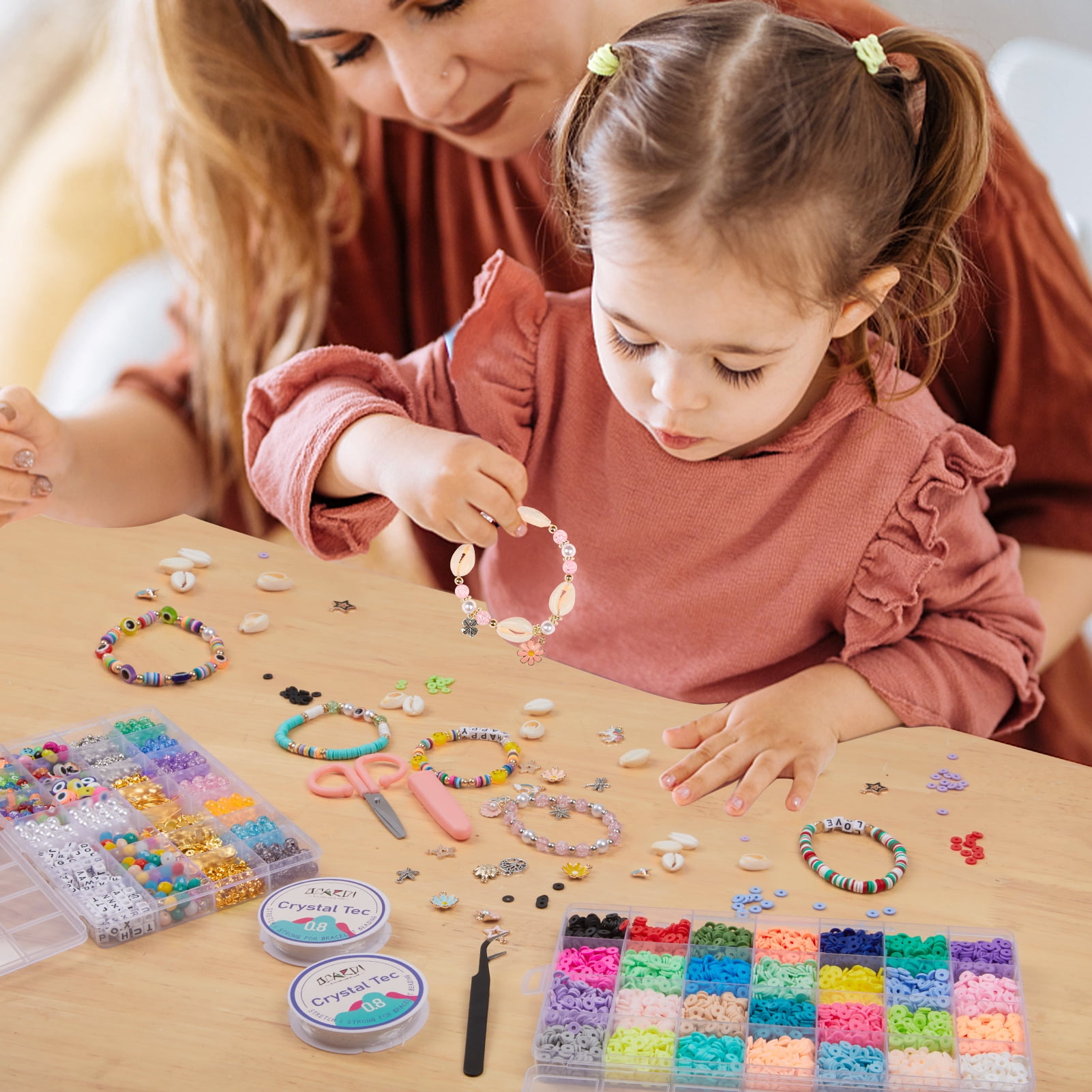 krstinta Jewelry Making Bead Kits for Girls Over 1800 PCS Bracelet Mak –  WoodArtSupply