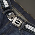 thumbnail image 2 of Hemi Belt, Seatbelt Buckle Belt, Hemi Powered Logo Black Gray White, Youth 22 to 32 Inches, 2 of 9
