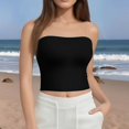 thumbnail image 2 of Women's Sexy Tube Top Sleeveless Crop Camisole, Summer Bodycon Vest for Festive Events or Night Out,Black L, 2 of 5