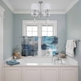 thumbnail image 3 of Blue Grey Kitchen Curtains Small Short 39 Inch Length, Modern Oil Painted Abstract Art Aesthetics Grommet Top Bedroom Living Room Curtains, Light Filtering Cafe Curtain Drapes 2 Panels Set 55''x39'', 3 of 9
