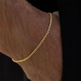 thumbnail image 2 of Hip Hop Stainless Steel Cuban Chain Bracelet For Women 3 5 7 mm Simple Stainless Steel Men Bracelet Gold Color Jewelry, 2 of 5