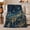 Castle Harbor, variant on Celestial Gold World Map, Mystical Celestial Art Scene, Warm Flannel Blanket for Home Library and Reading Nook, Celestial Art Lovers Housewarming Gift, Celestial Home Decor