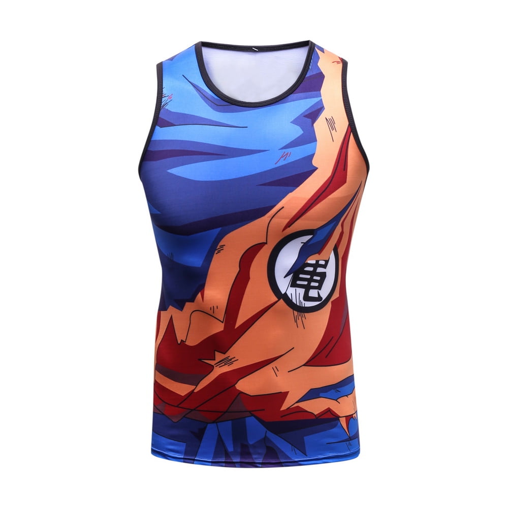 CosFitness Anime Gym Shirt, Dragon Ball Training Clothes, DBZ Son Goku