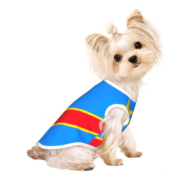 Dog Clothes for Small Dogs Congo Flag Puppy Shirt Breathable Pet Clothing Doggie Clothes Medium