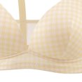 thumbnail image 4 of Fmbrln Womens Bra Plaid Thin Cup Push Up Bralette Adjustable Thin Straps Back Closure Padded Comfy Fashion Bras Beige 38, 4 of 4