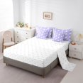 thumbnail image 5 of Erosebridal Abstract Lightning Pattern 7pcs Bedding Comforter Set,Purple And White Queen Bedding Sets For Girls Boys,Reversible, 5 of 7