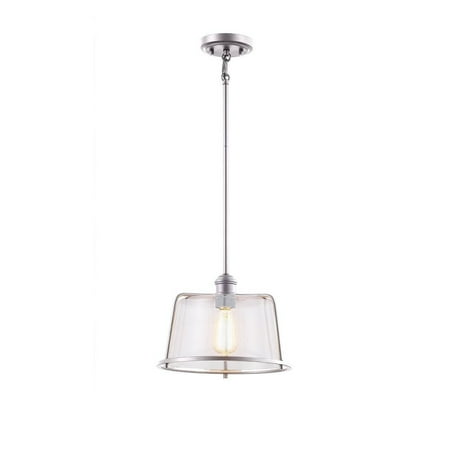 

Justice Design FSN-4423-SEED-NCKL Revere - 1 Light Pendant Brushed Nickel Dark Bronze Finish with Seeded Glass